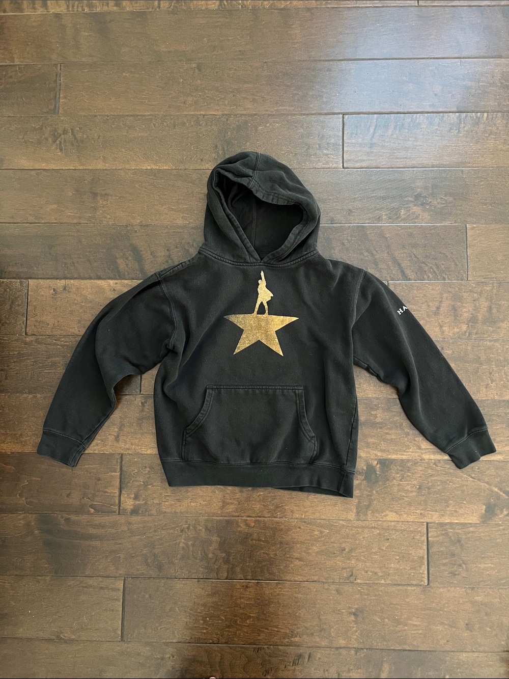 Hamilton Black Hoodie with Gold Star Graphic